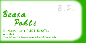 beata pohli business card